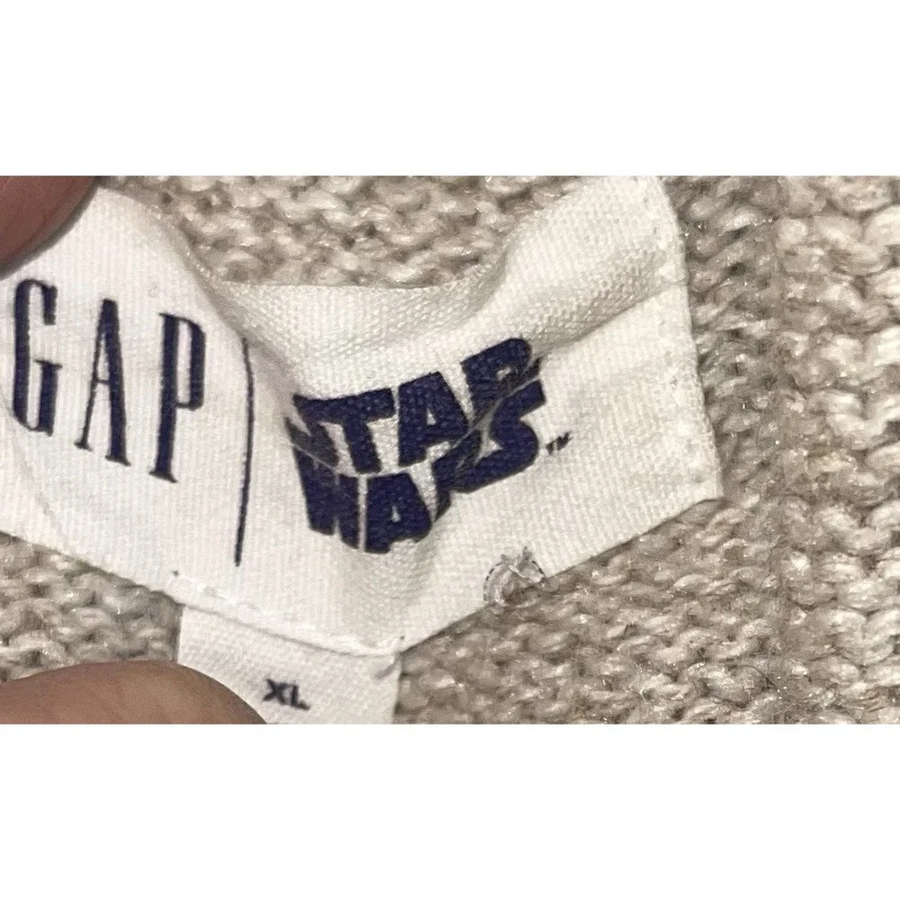 Gap Kids Cardigan Sz XL Star Wars Darth Vader‎ Lightsaber Oatmeal Knit Shawl